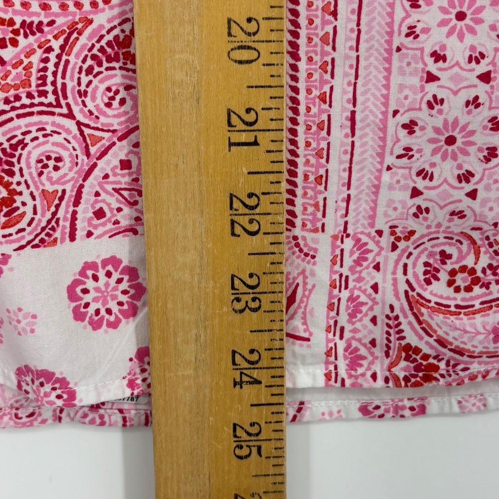 Tommy Hilfiger Womens Large Button Front Shirt Pink Paisley Bandana Long Sleeves - Picture 8 of 8